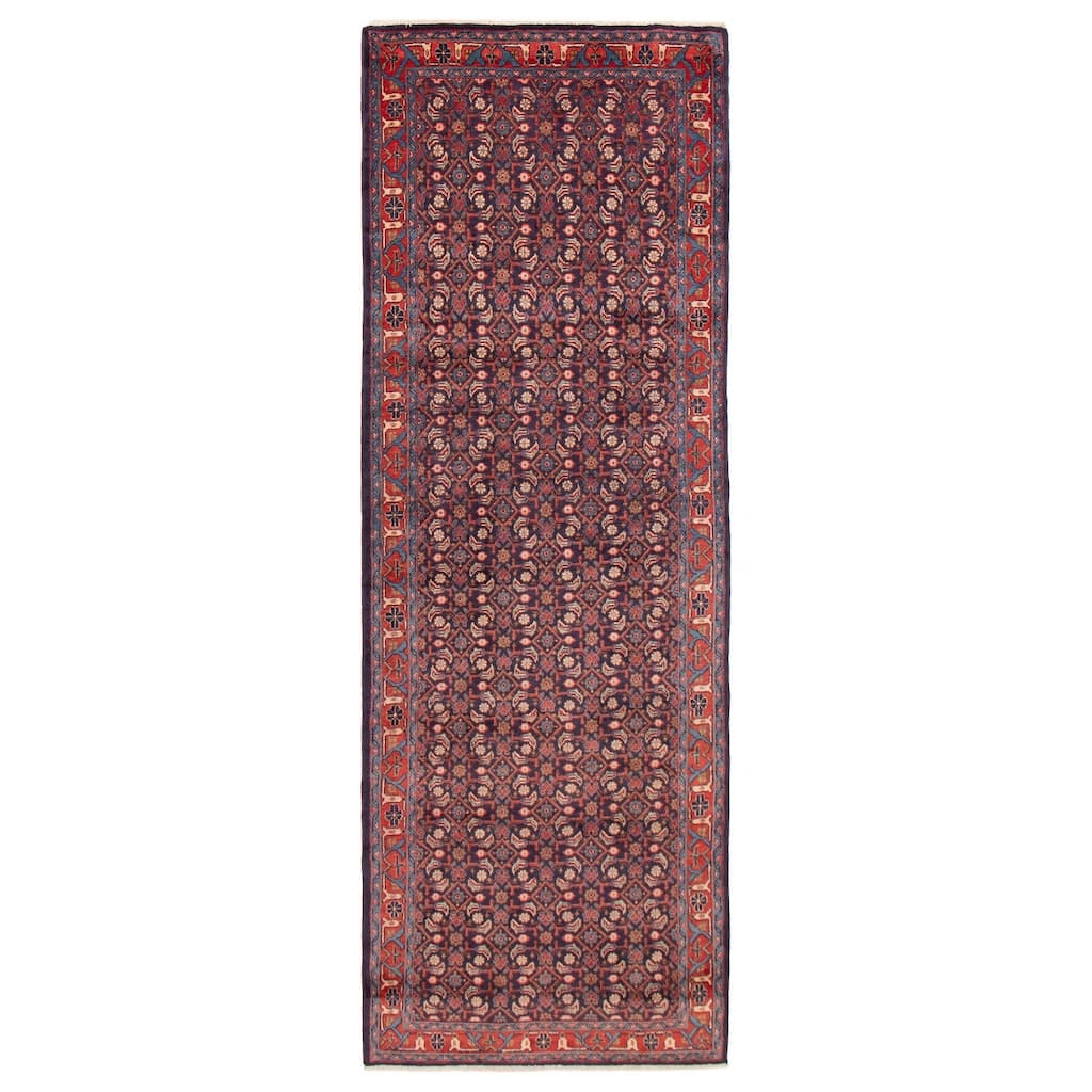 ECARPETGALLERY Hand-knotted Andelz Navy Wool Rug - 3'6 x 10'2