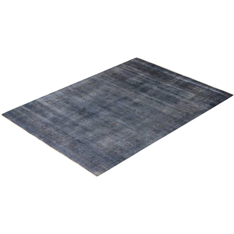 Vibrance, One-of-a-Kind Hand-Knotted Area Rug - Gray, 6' 1" x 8' 4" - 6' 1" x 8' 4"
