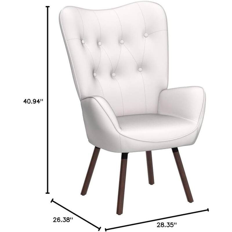 Kreedence 26.38" W Microfiber Accent Chair with Wing Back Design