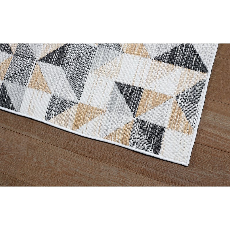 Terra by Obeetee Plaza Tiles Neutral Rug