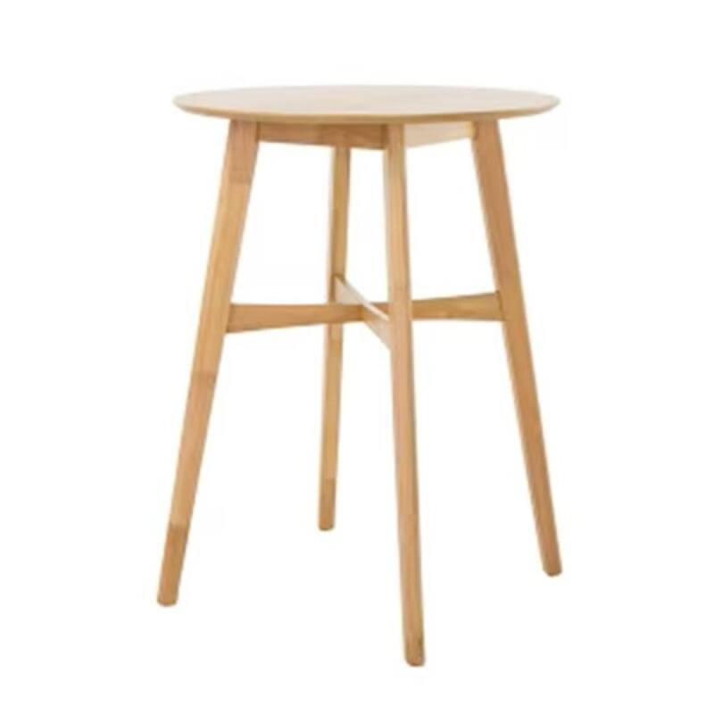 Roomfitters Mid-Century Modern Round Bar Table with Tapered Legs, 42 Inch High, Natural