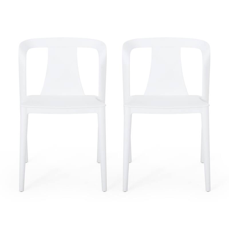 Orchid Outdoor Stacking Dining Chair (Set of 2) by Christopher Knight Home - 21.50" W x 19.50" D x 30.50" H