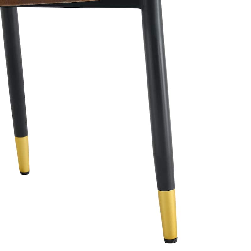 Roomfitters Velvet Dining Chairs with Black Metal Legs, Soft Upholstered Set of 4 for Kitchen or Living Room