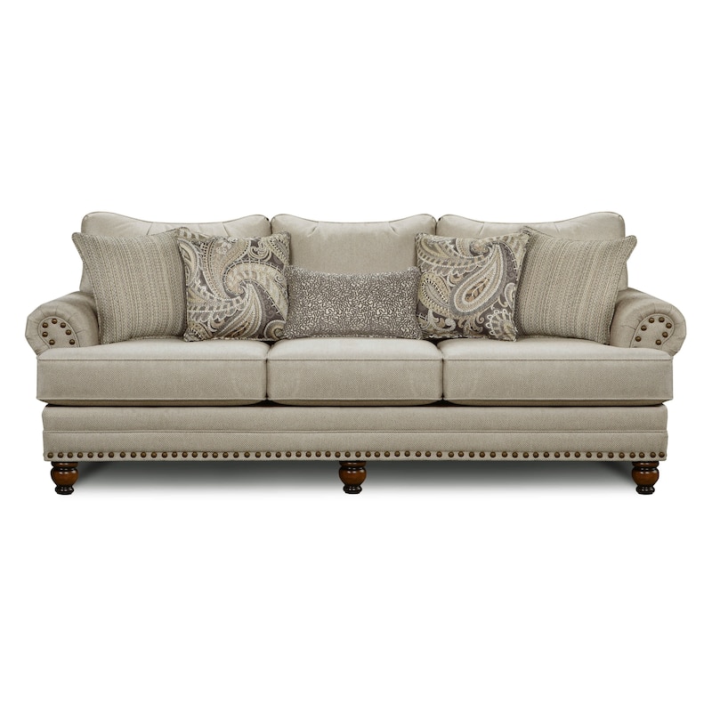 Carys Doe Nailhead Stationary Sofa