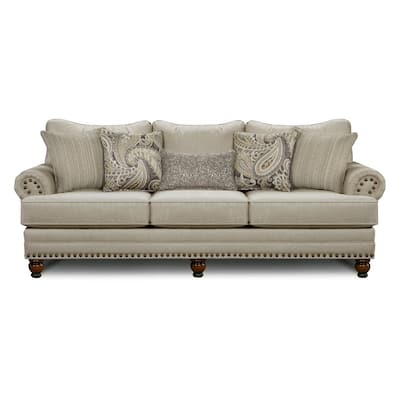 Carys Doe Nailhead Stationary Sofa