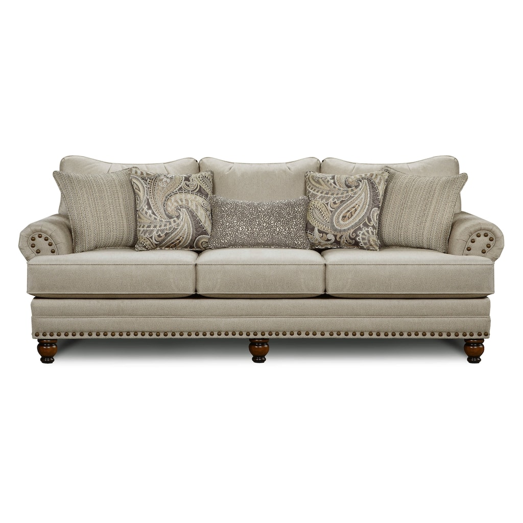 Carys Doe Nailhead Stationary Sofa