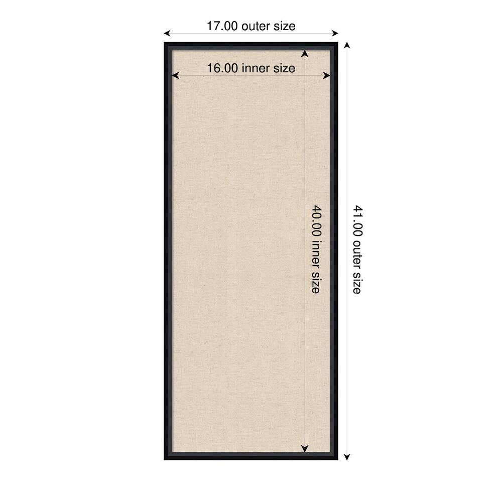 Amanti Art Framed Fabric Pinboard Natural Linen Printed Bulletin Board