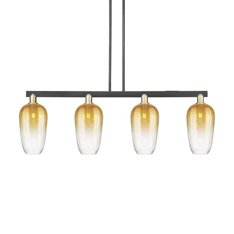 Innovations Lighting 716-4I-16-48 Brookhaven Flute Linear Brookhaven - Black Antique Brass / Amber