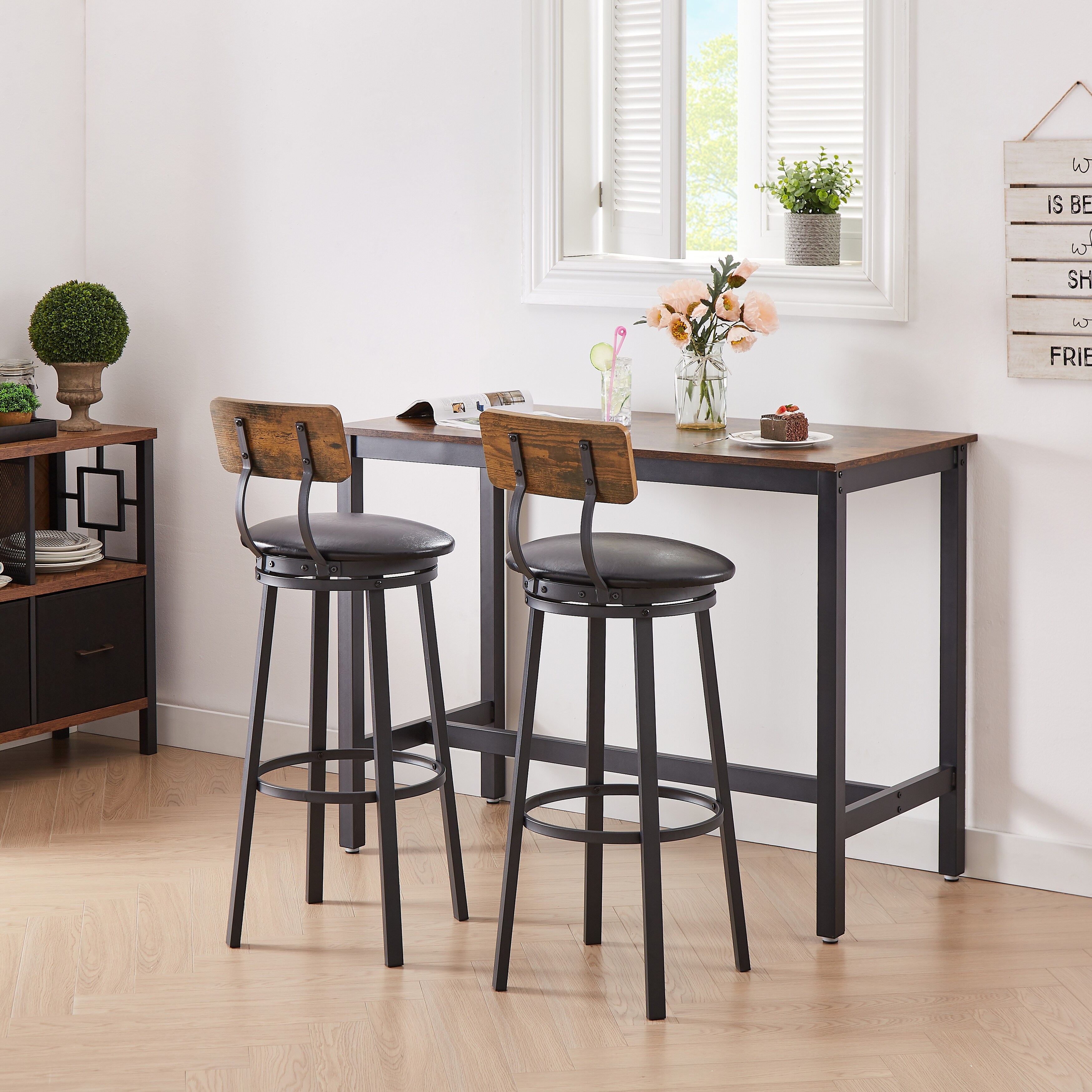 High bar hot sale stool with backrest