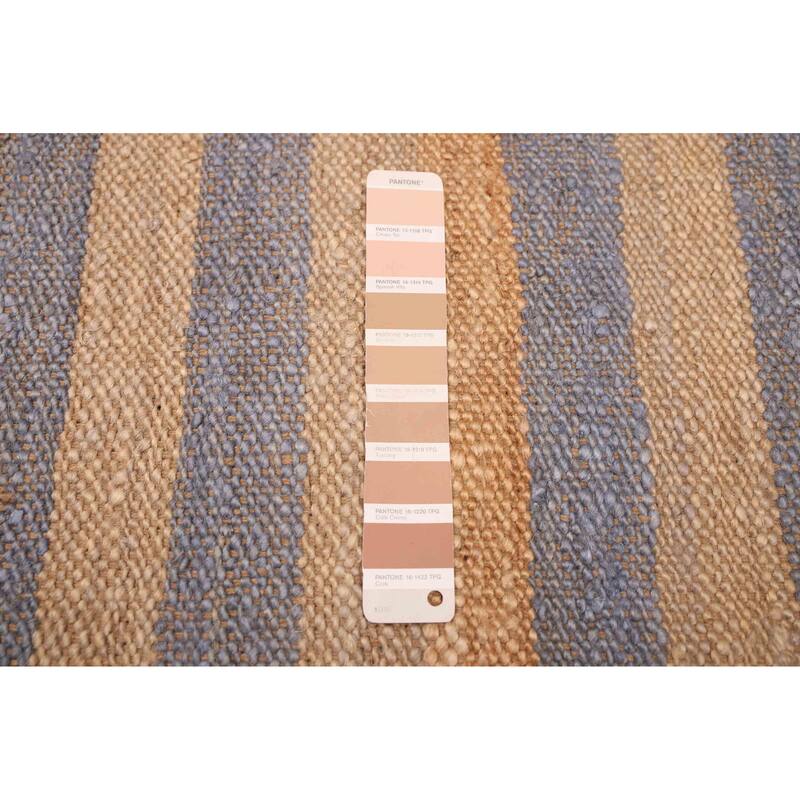 ECARPETGALLERY Flat-Weave Palas Denizli Light Khaki Jute Kilim - 5'5 x 8'1