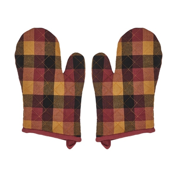 Heritage Farms Primitive Check Oven Mitt Set of 2 - 8x8