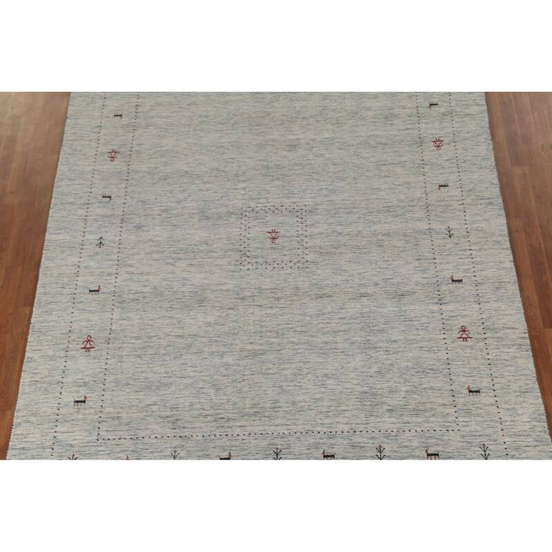 Tribal Gabbeh Oriental Area Rug Handmade Wool Carpet - 8'0"x 9'11"