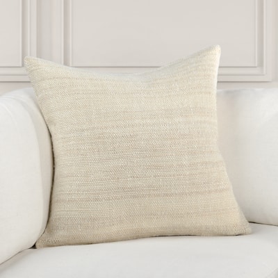 Villa by Classic Home Apana 22" Linen Blend Woven Throw Pillow, Beige