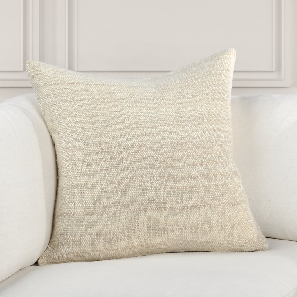 Villa by Classic Home Apana 22" Linen Blend Woven Throw Pillow, Beige