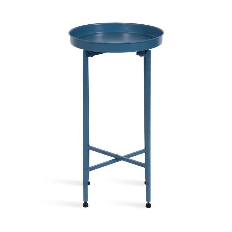 Kate and Laurel Celia Round Foldable Metal Accent Table - 14x14x26