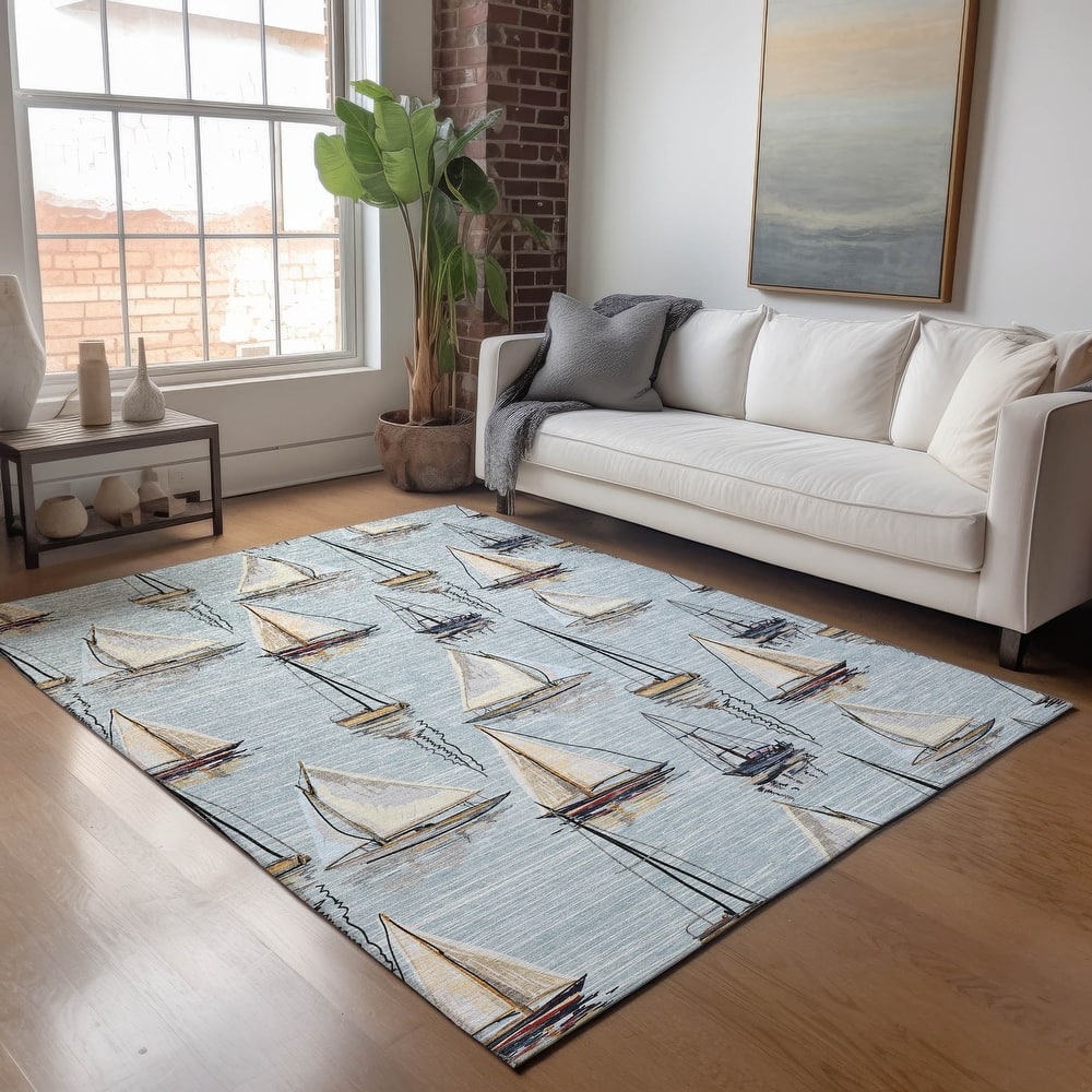 Premium Washable Super Soft Sailboat Marina Mayfield Rug