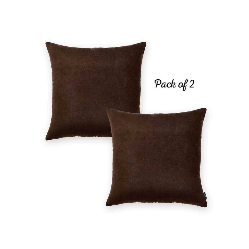 Honey Set of 2 Decorative Throw Pillow Cover Solid Color Square 22" in
