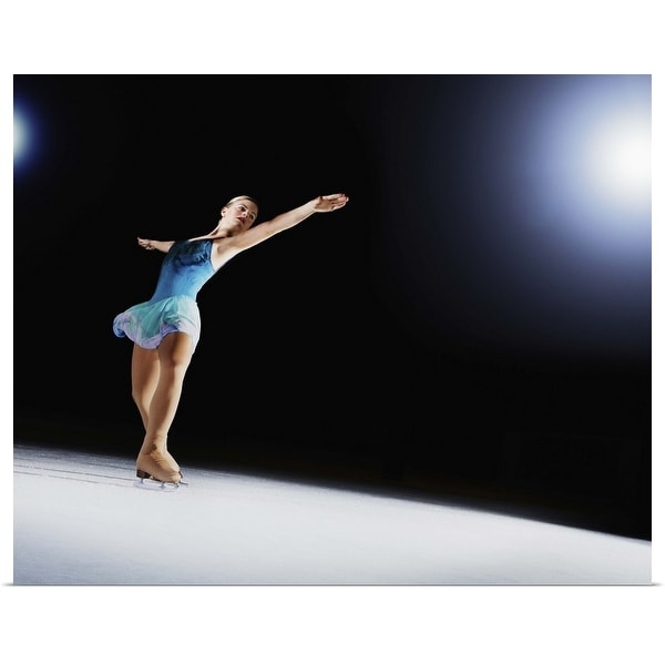 "Female figure skater, performing on ice" Poster Print