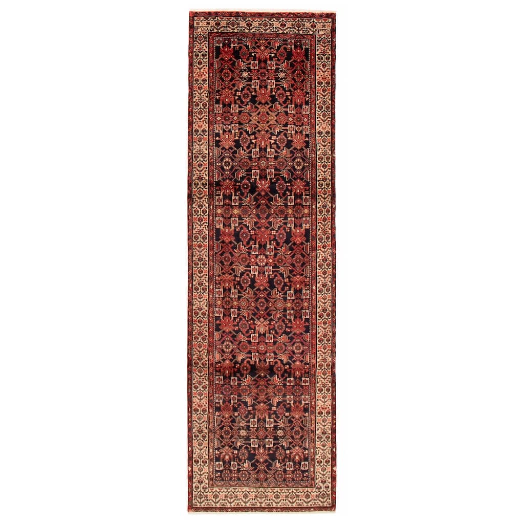 ECARPETGALLERY Hand-knotted Andelz Navy Wool Rug - 2'11 x 10'5