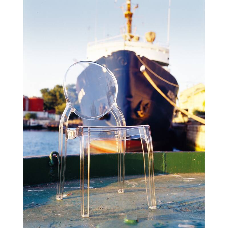 35.5" Clear Transparent Outdoor Patio Bistro Chair