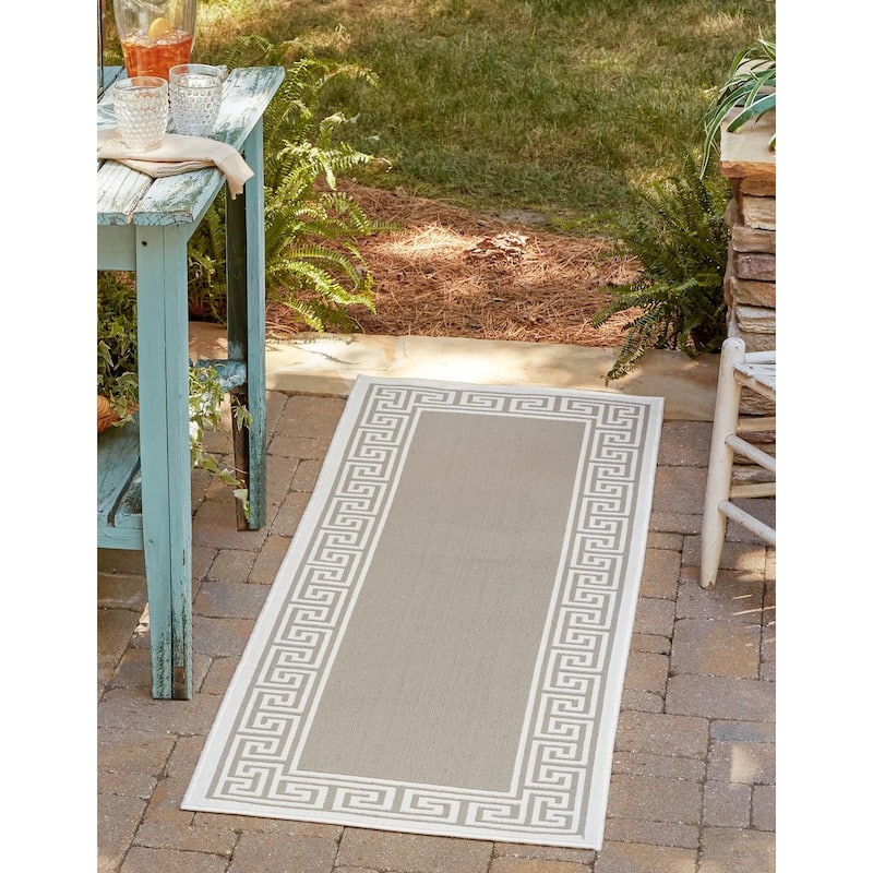 Outdoor Trisha Collection Area Rug - Gray - 2'x8'