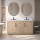 preview thumbnail 68 of 117, Vanity Art Bathroom Vanity with Sink and Top 60" (Double Sink) - Light Wheat/Engineered Marble