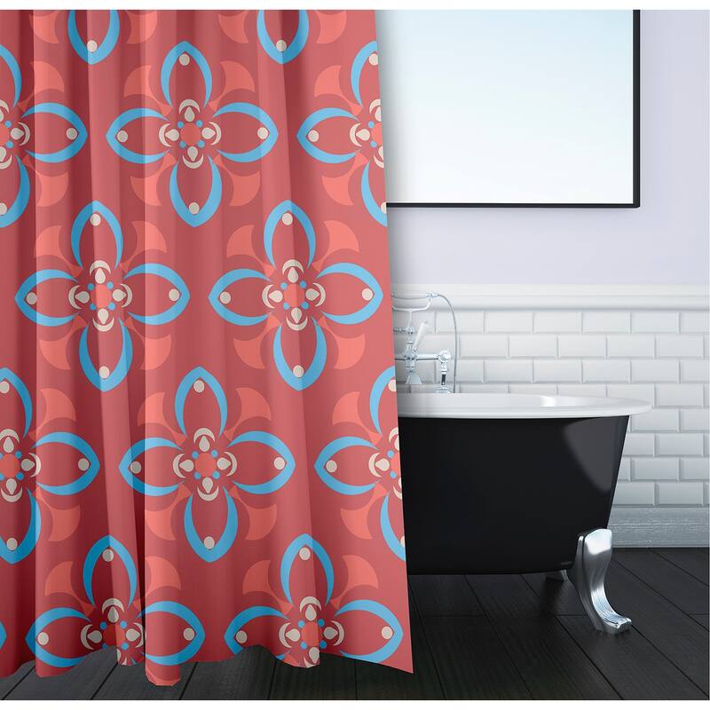 Geometric Floral Pattern Shower Curtain