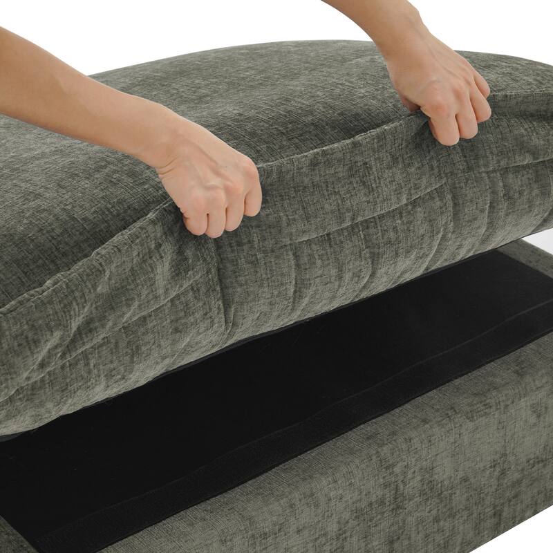 6 Piece Oversized Chenille Comfy Cloud Modular Sectional Sofa Set