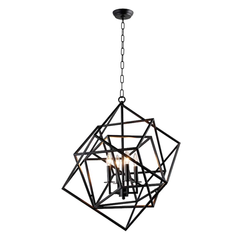 AA Warehousing 4 light Chandelier in Black finish