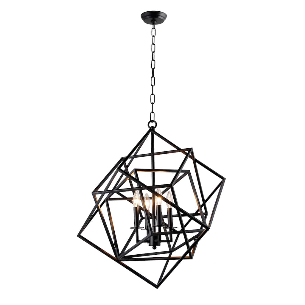 AA Warehousing 4 light Chandelier in Black finish