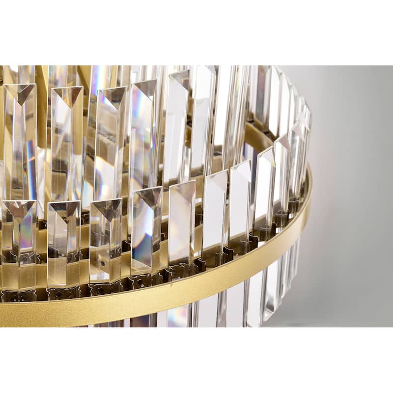 Remington Glam Tiered Crystal Chandelier - 10-Light 32in/4-Light 20in, Champagne Gold with Adjustable Chain, E12 Dimmable