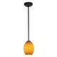 preview thumbnail 1 of 0, Access Lighting Brandy FireBird Bronze Integrated LED Rod Pendant, Amber Firebird Shade