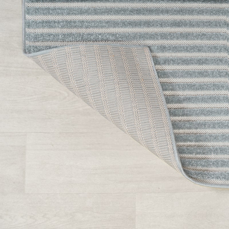 JONATHAN Y Maribo Minimalist Scandi Striped Navy/ivory Area Rug