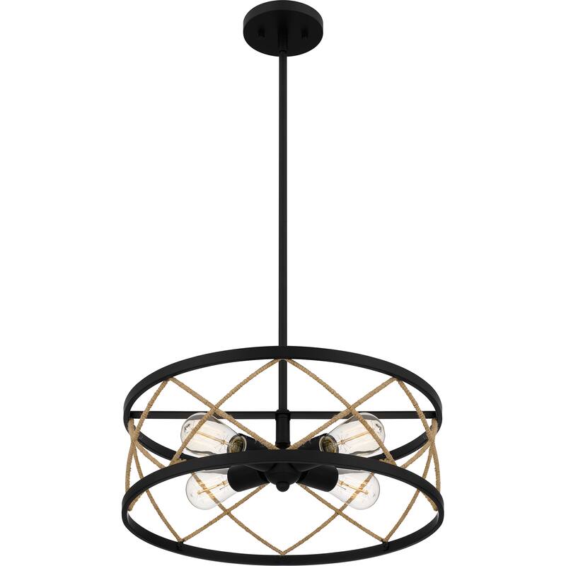 Cedar Park 4-Light Matte Black Pendant - Matte Black
