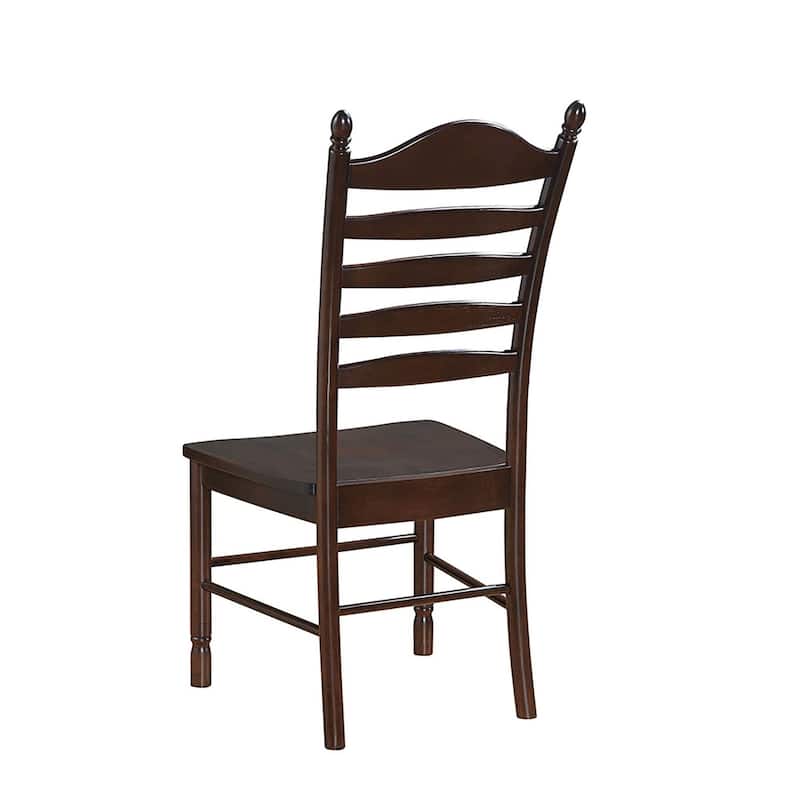 Solid Ladder Back Dining Chair - 42" - Espresso Brown
