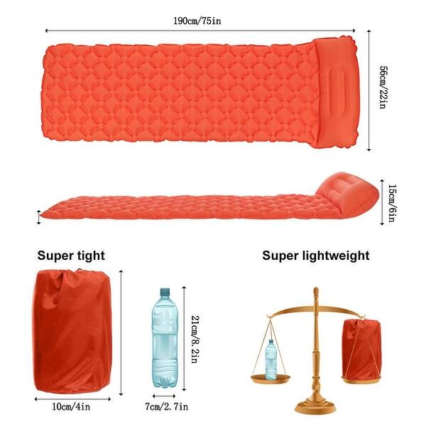 dimension image slide 0 of 2, Camping Sleeping Pad Ultralight for Camping Backpacking Lightweight Waterproof