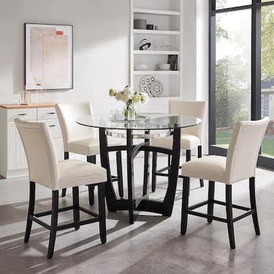 Bar Stools Faux Leather Upholstered Chairs Dining Chairs