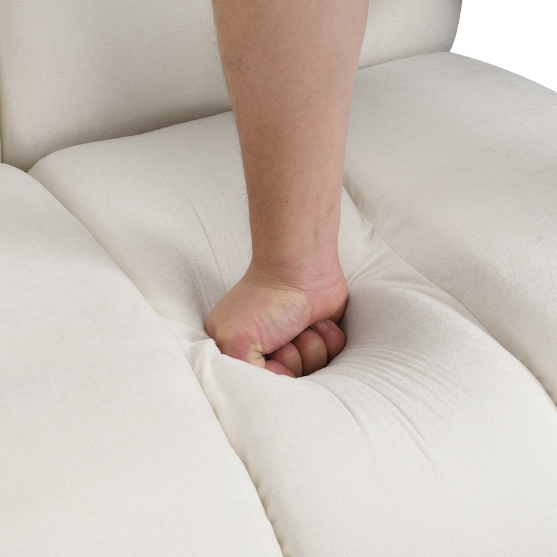 Polyester Modern Minimalist Armchair with L-Shaped Armrests, Thick Cushioning, and Durable Fabric