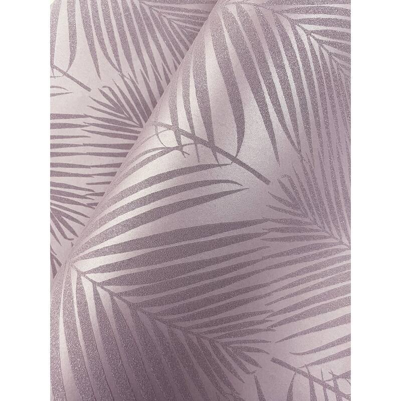 Seabrook Designs Persei Palm Glass Beaded Unpasted Wallpaper - 20.9 in W x 33 ft. L - Lilac