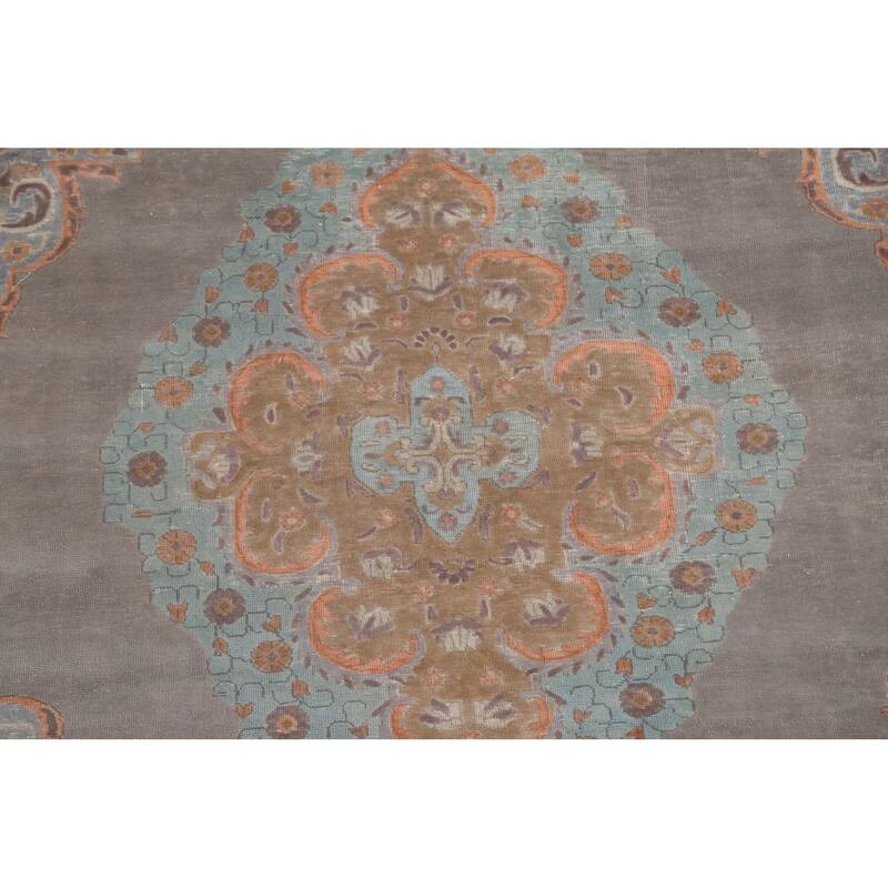 Over-Dyed Tabriz Persian Vintage Area Rug Handmade Wool Carpet - 8'10"x 11'2"