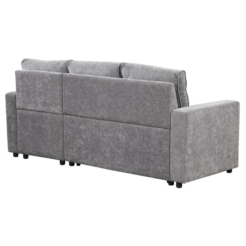 89'' Upholstered Sectional Sofa Bed with Storage Space