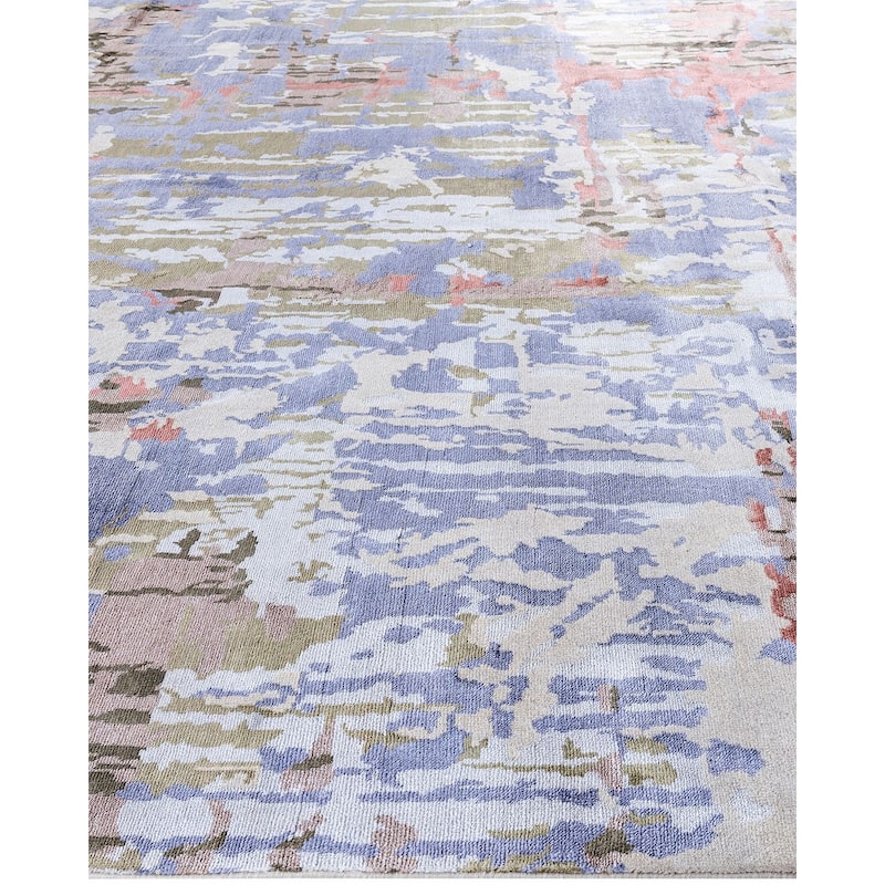 Ikat One-of-a-Kind Hand-Knotted Area Rug, Purple - 9' 3" x 11' 10"