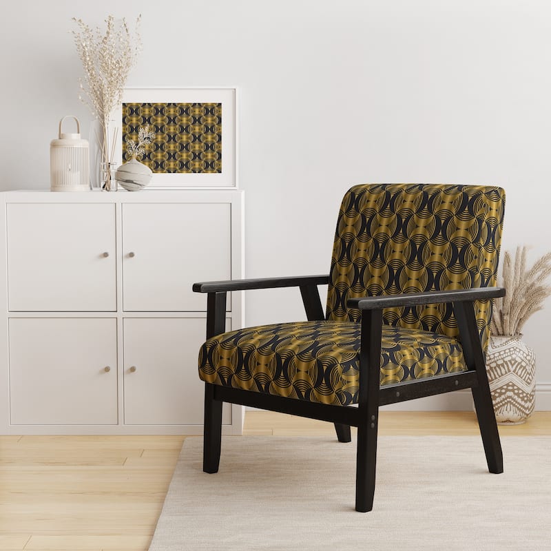 Designart "Deco Style Modern Pattern" Upholstered Mid-Century Accent Chair - Arm Chair