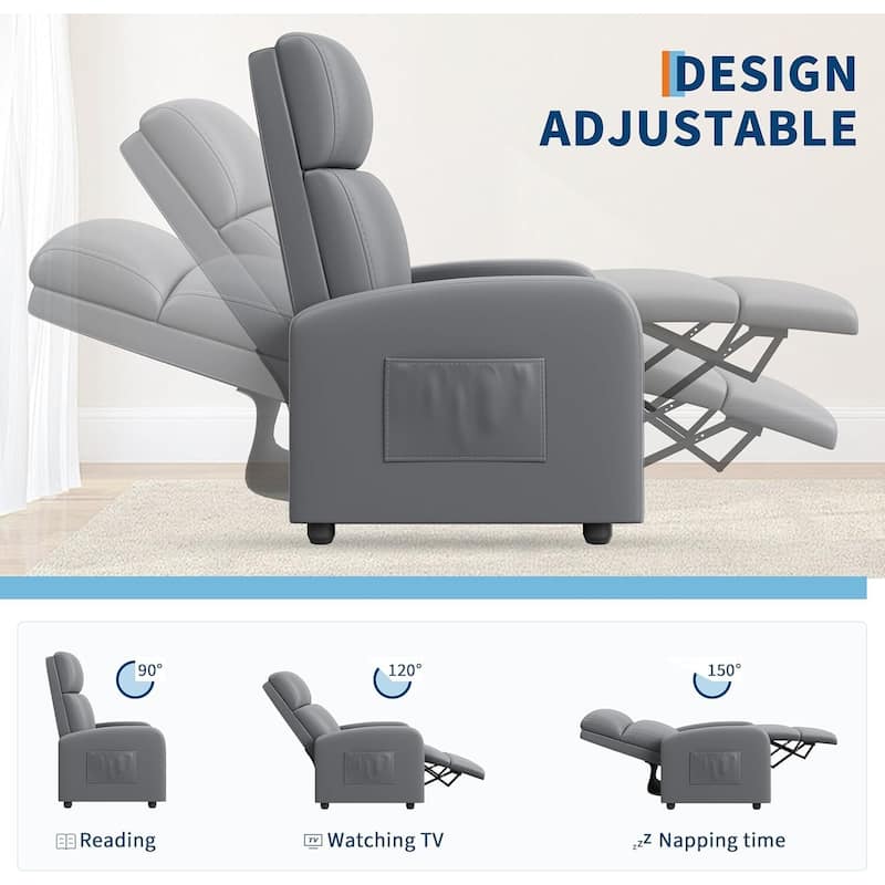 Ergonomic Adjustable Single Recliner Sofa Chair for Living Room, Home