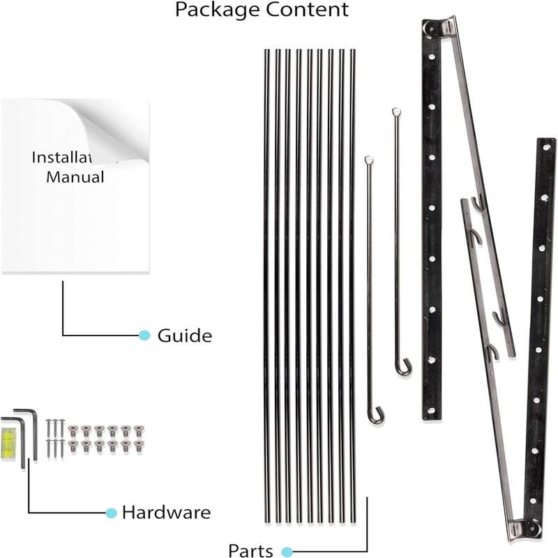 Wall Mount Clothes Drying Rack & Laundry Room Organizer - 18.75"D x 30"W x 22.25"H