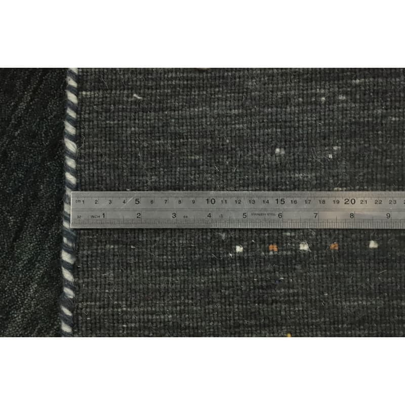 Hand Knotted Oriental 100% Wool Carpet Tribal Animal Pictorial Greys & Charcoal Gabbeh Area Rug - 7' 9'' X 4' 11''