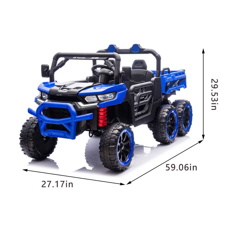 Electric Dump Truck Kids Truck Off-Road Toy Car Blue Ride on Jeep