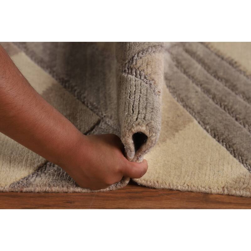 Trellis Gabbeh Oriental Area Rug Handmade Wool Carpet - 9'0" x 11'9"