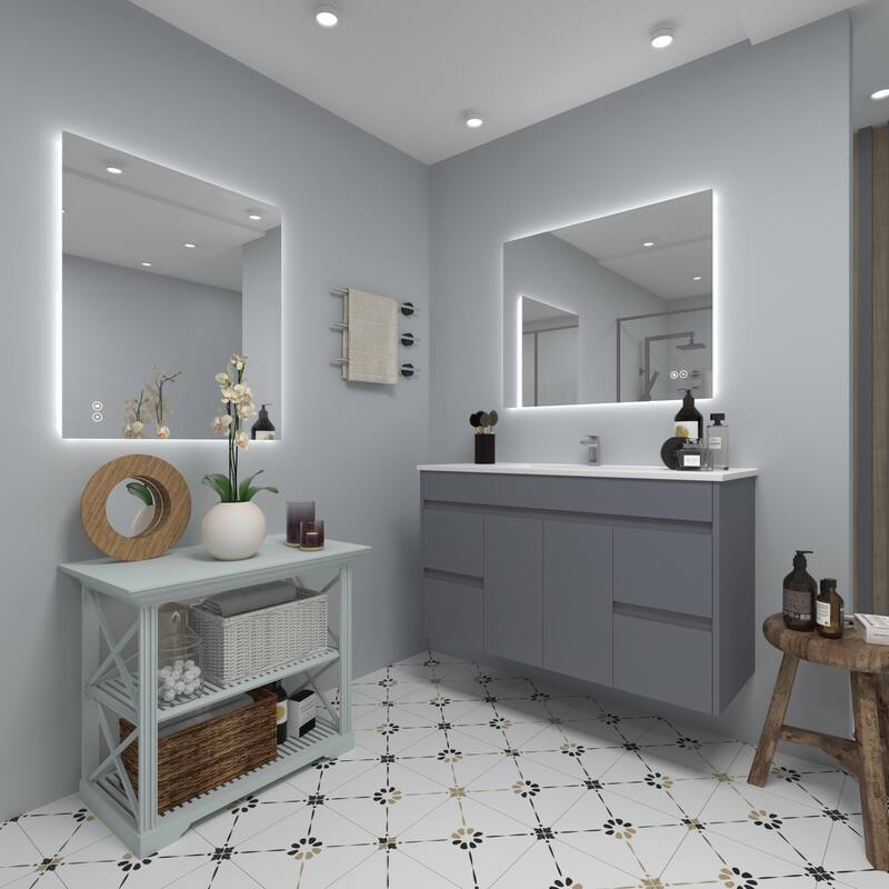 CB HOME LED Bathroom Mirror, Lighted Wall Mounted Vanity Mirror, Anti-fog, Backlit, Dimmable, Frameless, Horizontally/Vertically