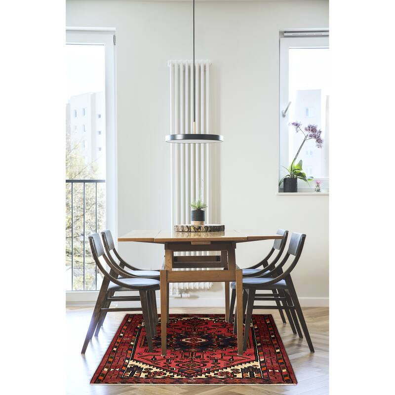 ECARPETGALLERY Hand-knotted Andelz Red Wool Rug - 3'6 x 4'6